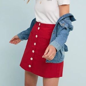 Anthropologie Rue Stiic Amal Buttoned mini Skirt